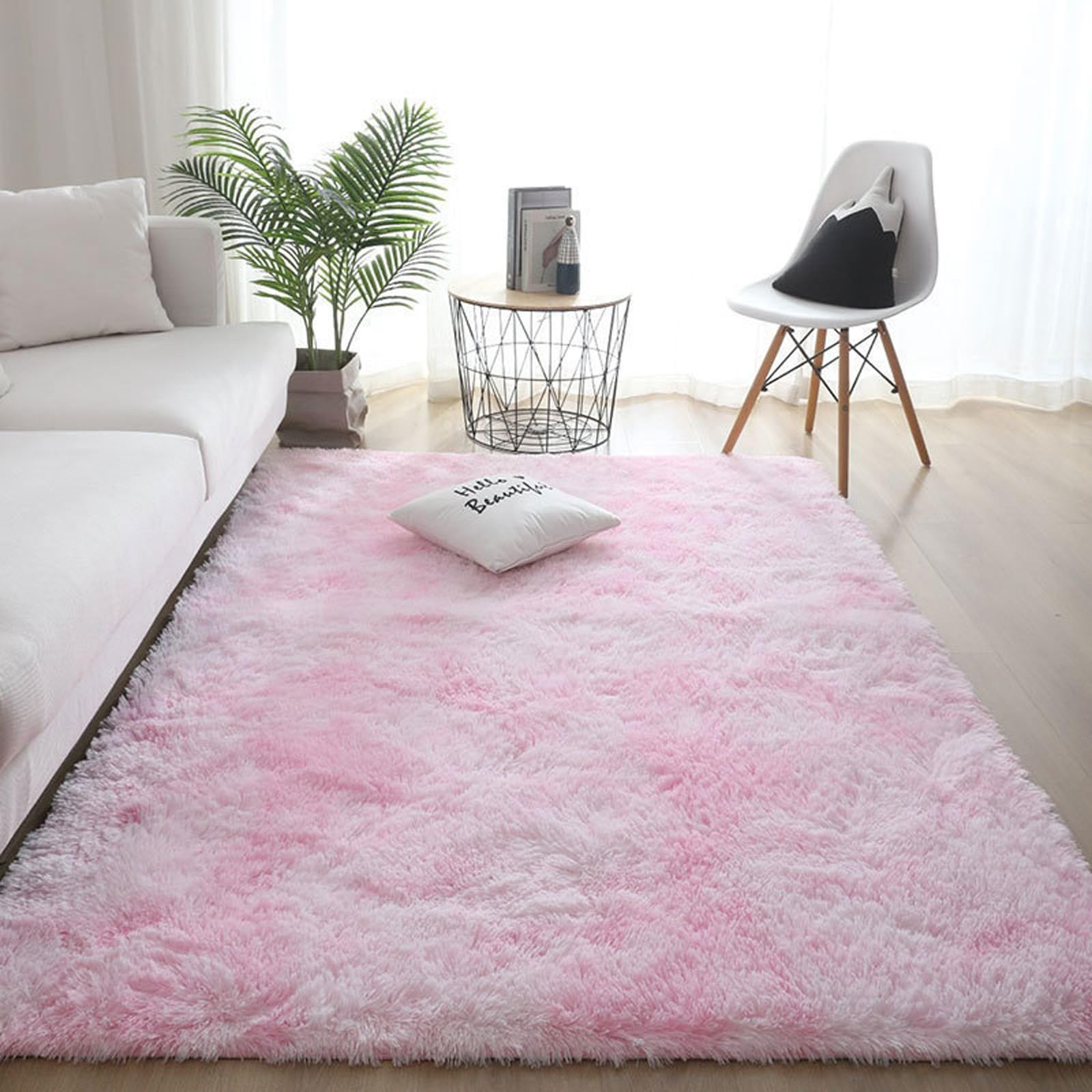 Amazon | ラグマット 絨毯シャギーラグ 200 x 240 cm 滑り止め付